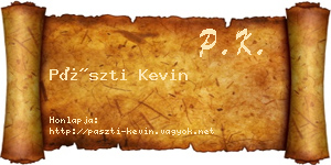 Pászti Kevin névjegykártya